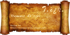 Thomasz Áron névjegykártya
